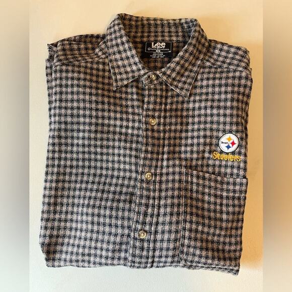Vintage‎ NFL Steelers Lee Sports Flannel - size L - Picture 1 of 8